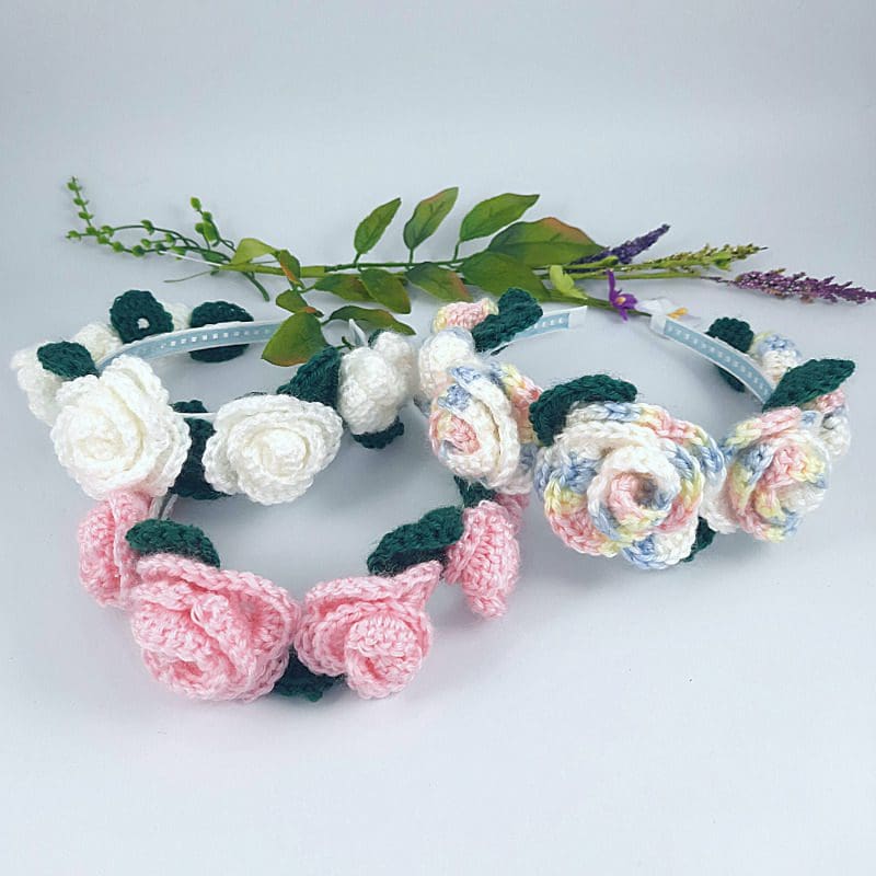 Crochet Rose Headbands