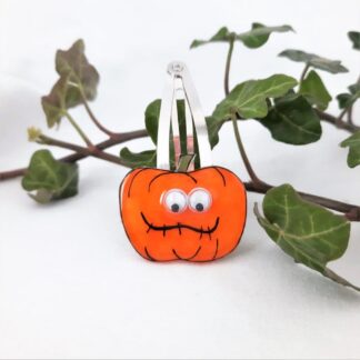 Cute Googly Eyed Halloween Pumpkin Hair Snap Clip