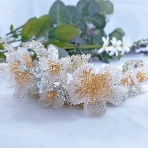 Eternal Bouquet Crystal Flower Bridal Wedding Tiara - Image 5