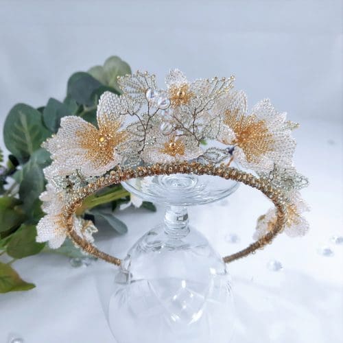 Eternal Bouquet Crystal Flower Bridal Wedding Tiara - Image 4