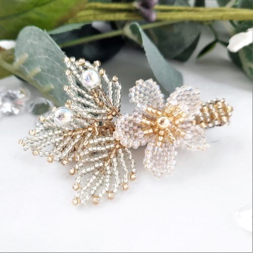 Eternal Bouquet Crystal Flower Bridal Wedding Hair Clip - Image 5