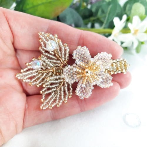 Eternal Bouquet Crystal Flower Bridal Wedding Hair Clip - Image 4