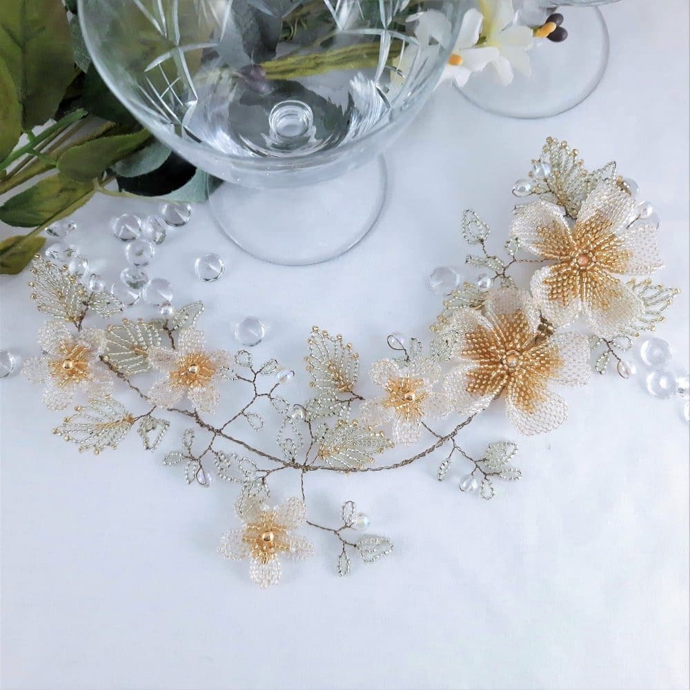 Eternal Bouquet Crystal Flower Bridal Wedding Hair Vine Clip