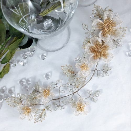 Eternal Bouquet Crystal Flower Bridal Wedding Hair Vine Clip - Image 3