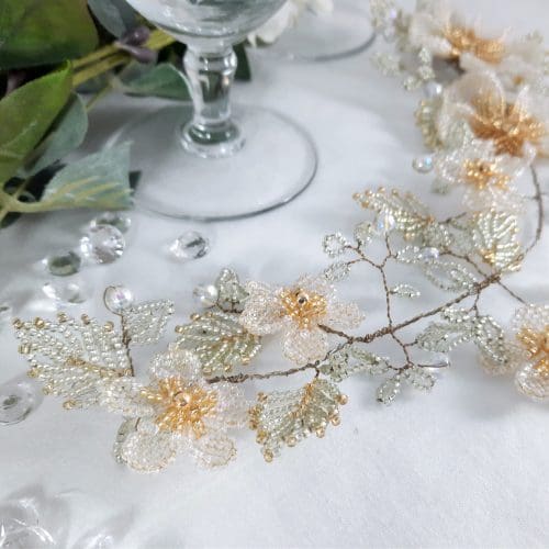 Eternal Bouquet Crystal Flower Bridal Wedding Hair Vine Clip - Image 4