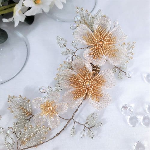 Eternal Bouquet Crystal Flower Bridal Wedding Hair Vine Clip - Image 8