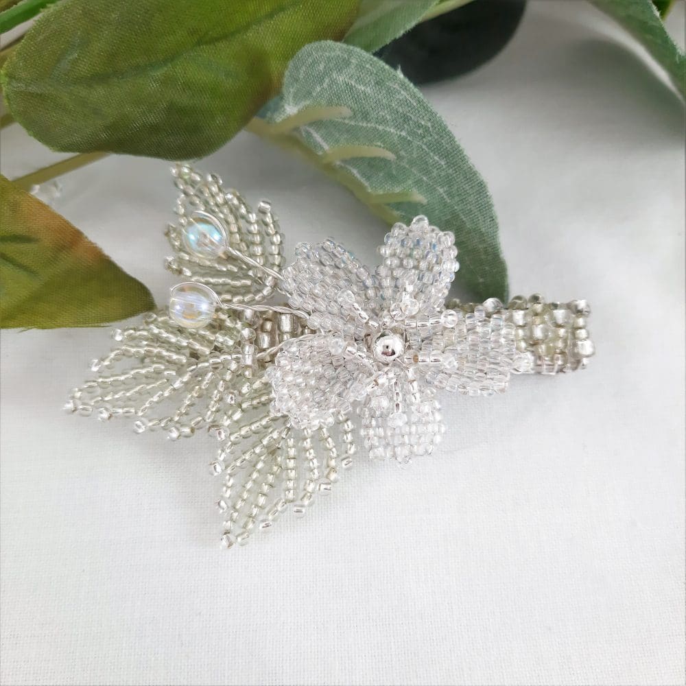 Eternal Bouquet Crystal Flower Bridal Wedding Hair Clip - Image 2