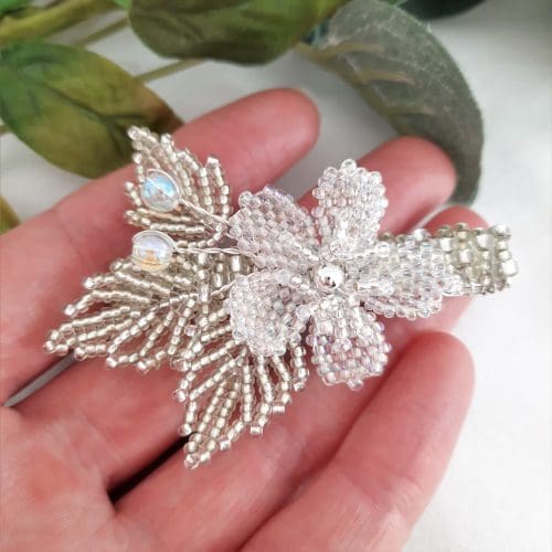 Eternal Bouquet Crystal Flower Bridal Wedding Hair Clip - Image 3