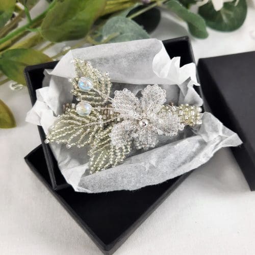 Eternal Bouquet Crystal Flower Bridal Wedding Hair Clip - Image 7