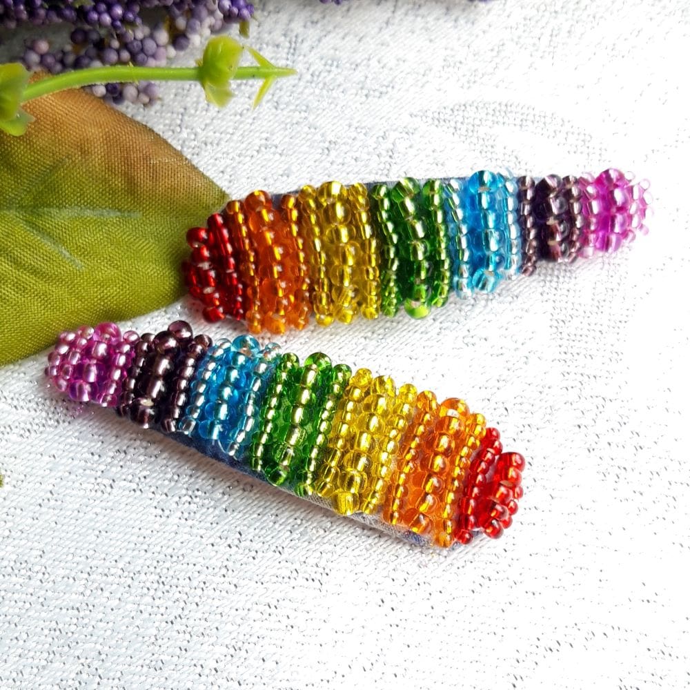 Rainbow Hair Snap Clips Set of Two - Image 5