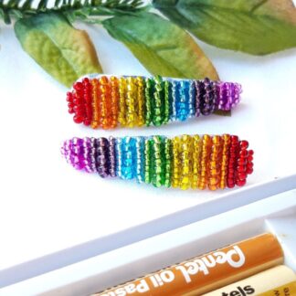 Rainbow Hair Snap Clips Set of Two