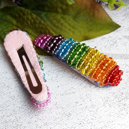 Rainbow Hair Snap Clips Set of Two - Image 4
