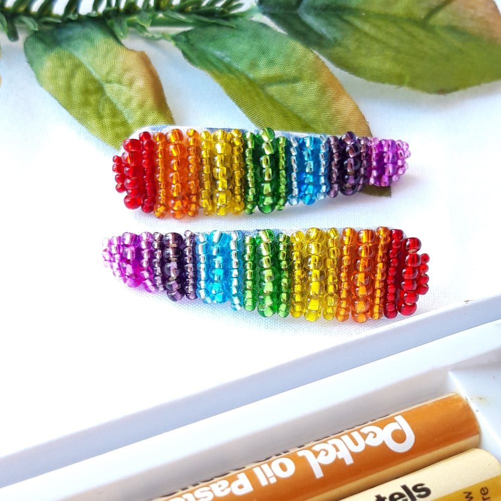 Rainbow Hair Snap Clips Set of Two