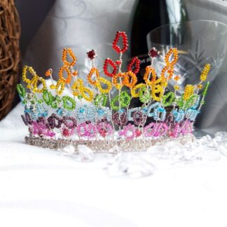 Rainfall Rainbow Celebration Wedding Bridal Prom Tiara Headband