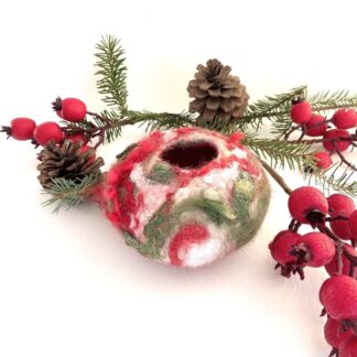 Christmas Bowl Felt Textile Art