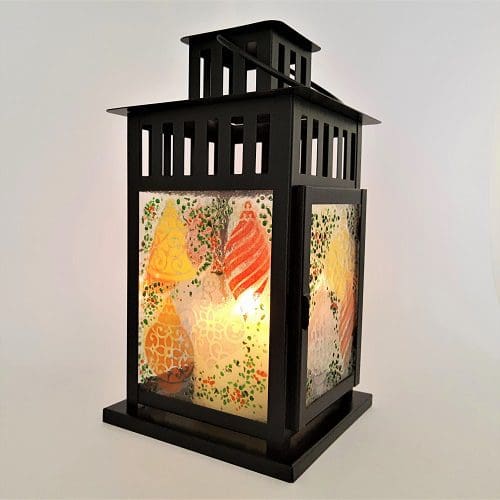 Christmas Fused Glass Panelled Candle Lanterns - Image 2