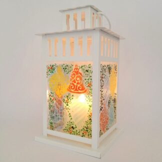 Christmas Fused Glass Panelled Candle Lanterns