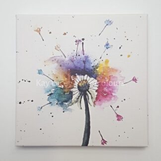 Colourful Floral Seed Head Art Canvas Print