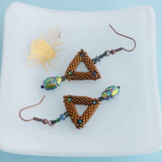 Egyptian Inspired Earrings with Crystal Scarabs