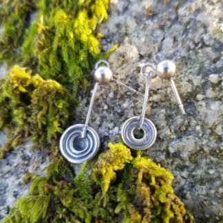 Silver Cup and Ring Earrings