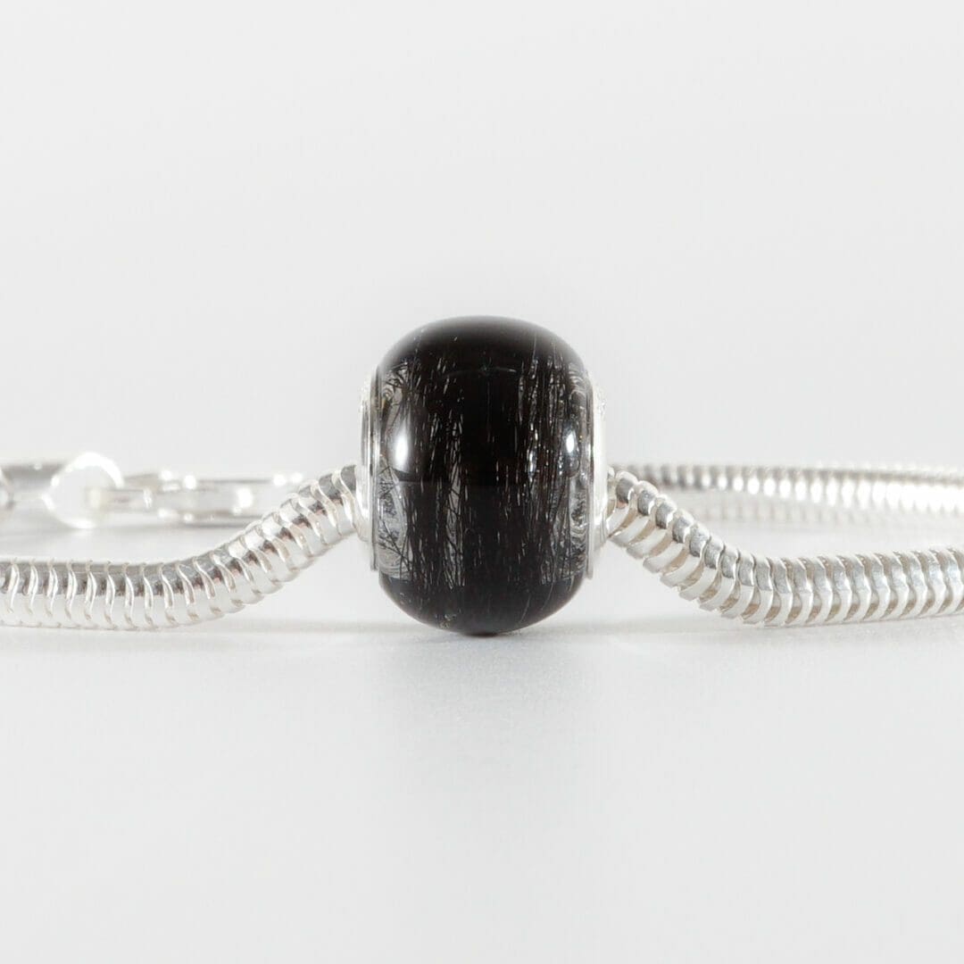 Lock of Hair Keepsake European Bead Bracelet - Memorial Jewellery - Loss of Loved One Gift - Image 2
