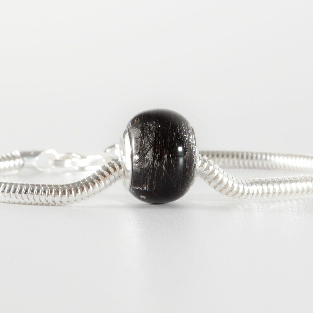 Lock of Hair Keepsake European Bead Bracelet - Memorial Jewellery - Loss of Loved One Gift - Image 4