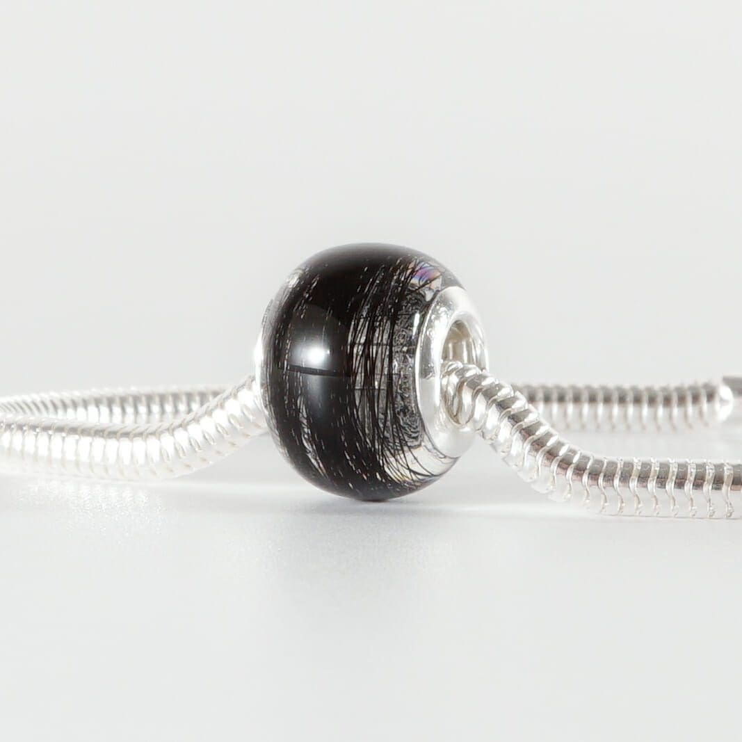 Lock of Hair Keepsake European Bead Bracelet - Memorial Jewellery - Loss of Loved One Gift