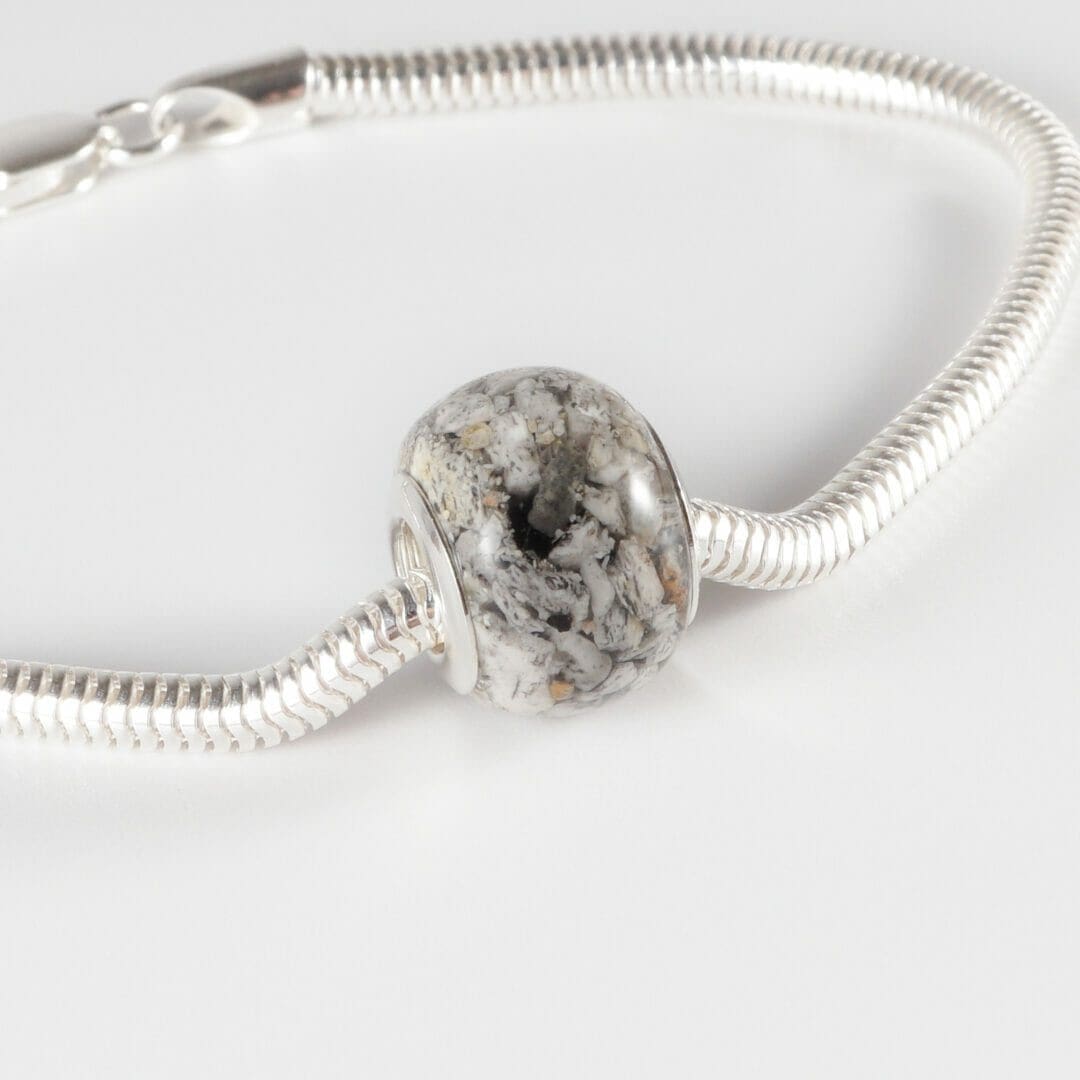 Cremation Ashes Charm- European Bead Bracelet - Bespoke Memorial Jewellery - Image 2