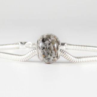 Cremation Ashes Charm- European Bead Bracelet - Bespoke Memorial Jewellery