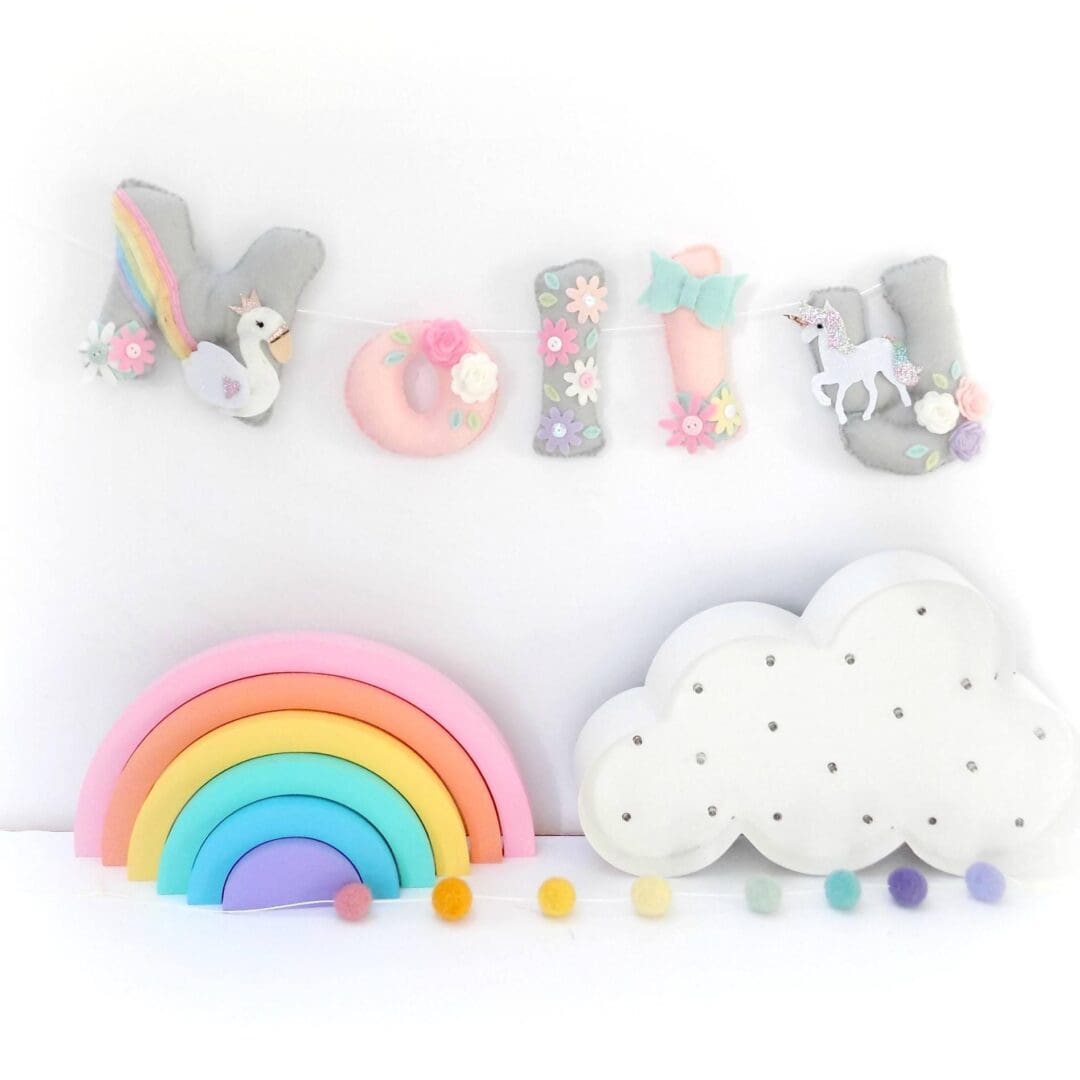 Felt personalised name banner in your choice of theme. - Image 6