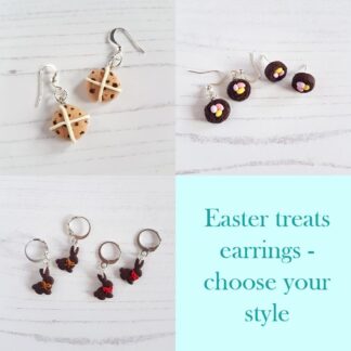 Easter Treats earrings CHOOSE YOUR STYLE Hot cross buns, chocolate bunnies, mini egg nests
