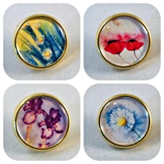 Floral Lapel Pin featuring Unique Artwork