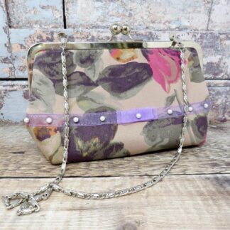 Floral silk evening bag