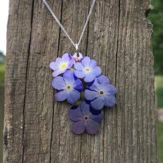 Forget-me not flower silver necklace