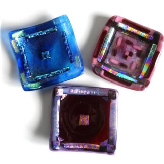 fused dichroic glass dish