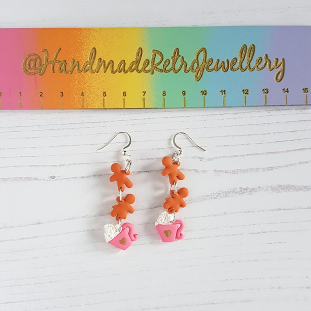 Winter themed earrings CHOOSE YOUR STYLE hats, mugs, gingerbread - Image 5