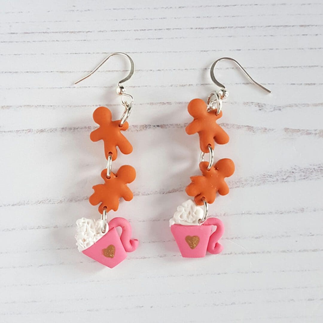 Winter themed earrings CHOOSE YOUR STYLE hats, mugs, gingerbread - Image 4