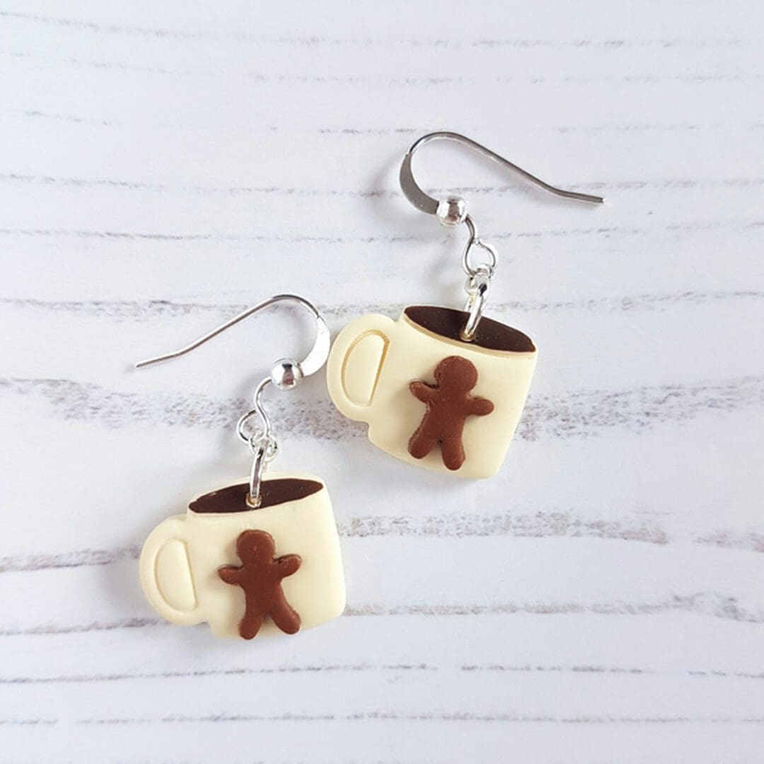 Winter themed earrings CHOOSE YOUR STYLE hats, mugs, gingerbread - Image 7