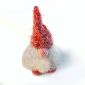 Needle felted red sparkly Christmas gnome