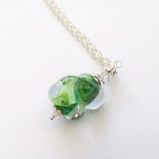 Green lampwork glass pendant
