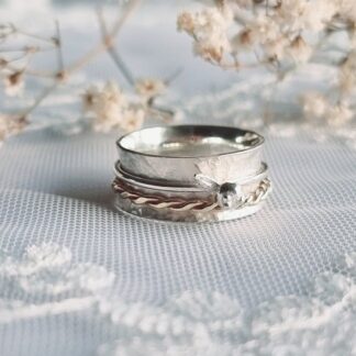 Handmade Sterling Silver Spinner Ring 'Spring'