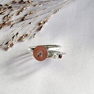 Handmade Silver Stackable Personalised Ring Set