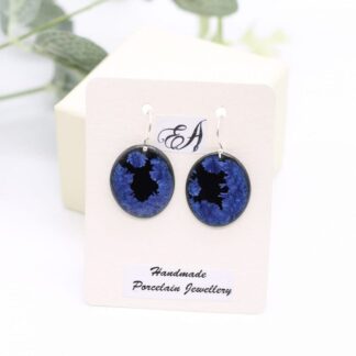 Porcelain, Drop Earrings, black & blue