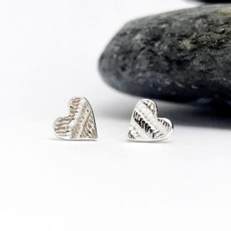 Tiny Silver Heart Earrings
