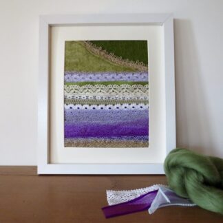 Appliquéd Textile Painting - Snowshill Lavender. A Unique Gift for Her.