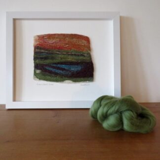 Felted Painting - Autumn Sunset, Exmoor. A Unique Gift for Her.