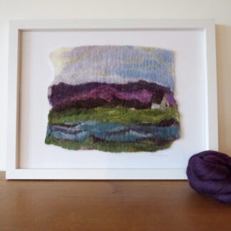 Wet Felt Painting - Moorland Reflections. A Scottish Landscape.