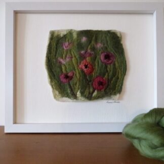 Felt Flower Painting - In a Corner of the Garden. A Unique Gift for Her.