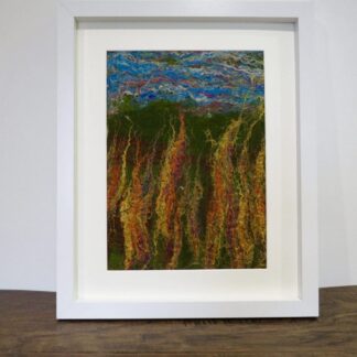 Felt Painting - Meadow Fire. A Unique Handmade Gift.