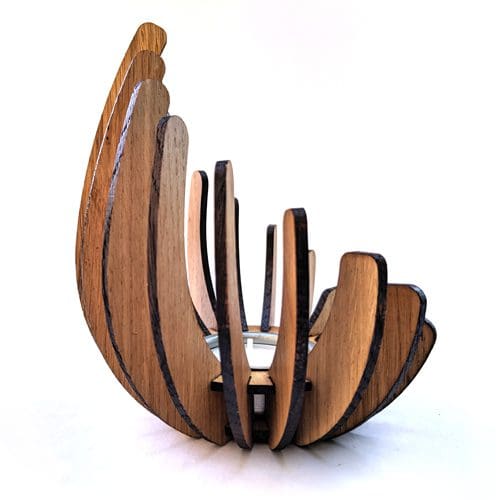 Tealight holder made from wood. Available in birch, oak, walnut or mahogany. - Image 2